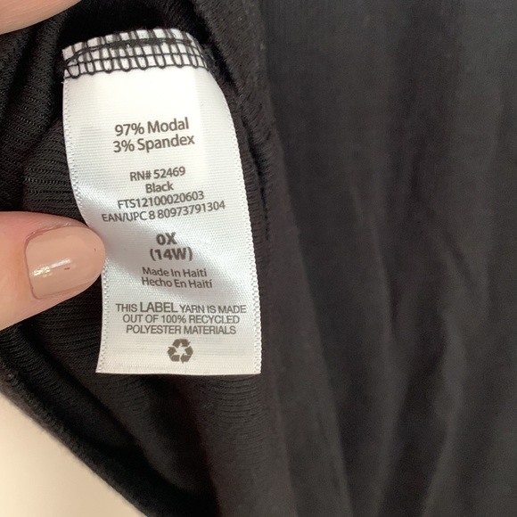 Terra & Sky Black Scoop Neck Tank Top Size 0X / 14W - Picture 6 of 6